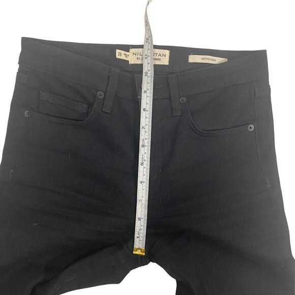 Nili Lotan High Rise Vianca flare Jeans Jet Black raw hem Size 26 - Picture 11 of 12